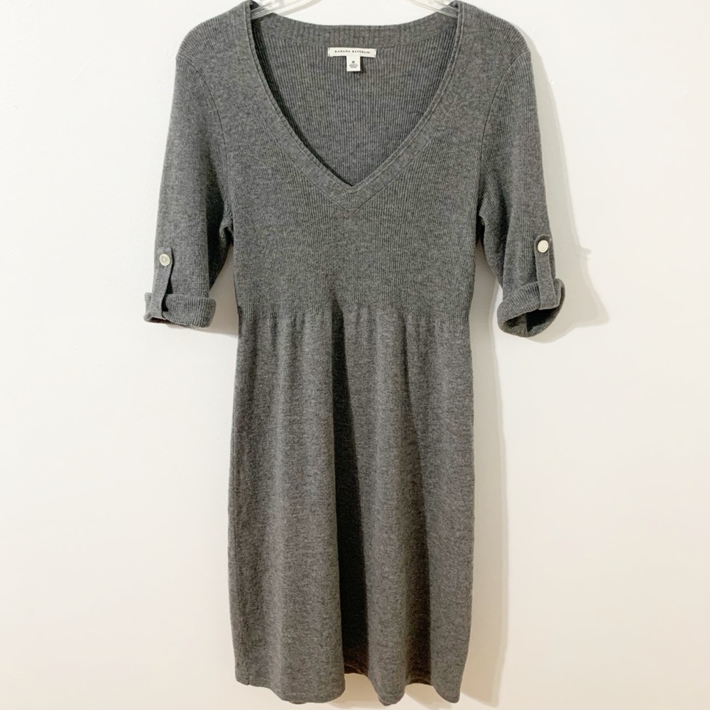 Banana Republic Wool Cashmere Blend V-Neck Dress